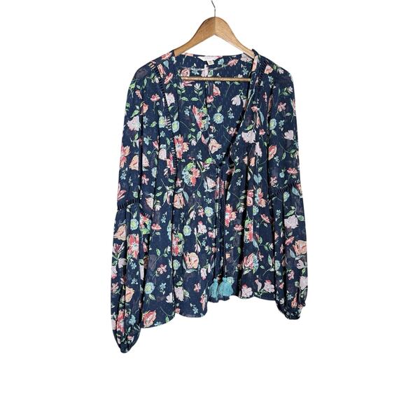 Time and Tru women's Floral Kimono open front relaxed plus 2x xxl fairy‎ sheer - Picture 1 of 11